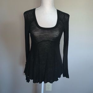 Sheer black long sleeve top